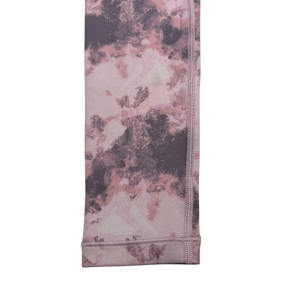 Athleta Girl High Rise Printed Chit Chat Tight Pink Grey Tie Dye Leggings M 8-10